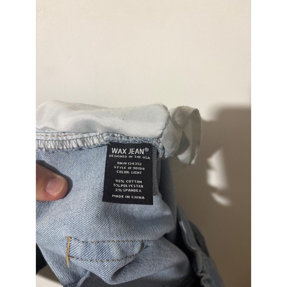 Women's Wax Jean Los Angeles Distressed Denim Joggers Light Wash High Rise M - Picture 6 of 6